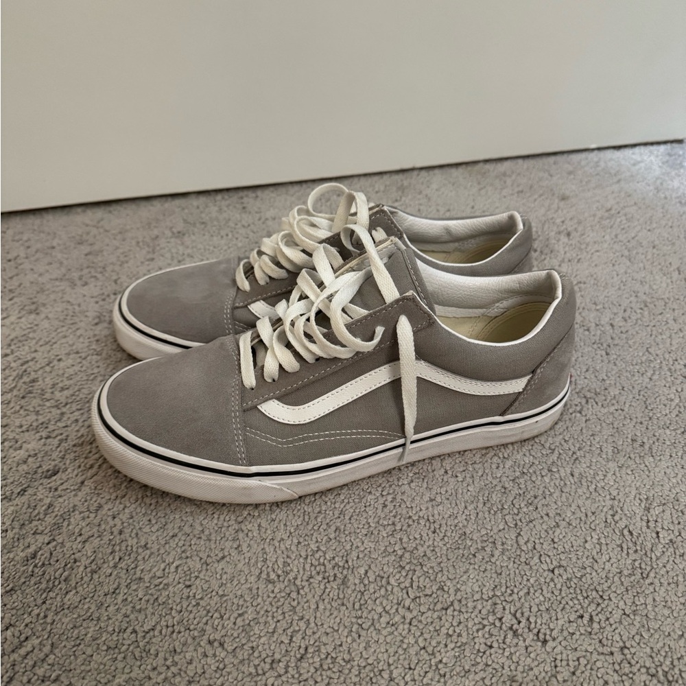 Vans Men's Gray and White Sneakers, Size: 9.5